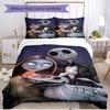 3pcs Duvet Cover Set (1*Duvet Cover + 2*Pillowcase, Without Core), The Nightmare Before Christmas Print Soft All‑Season Bedding Set, Home Bedroom Deco