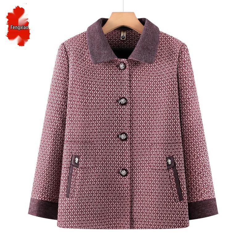 Women s Plaid Lapel Cardigan Jacket 4XL