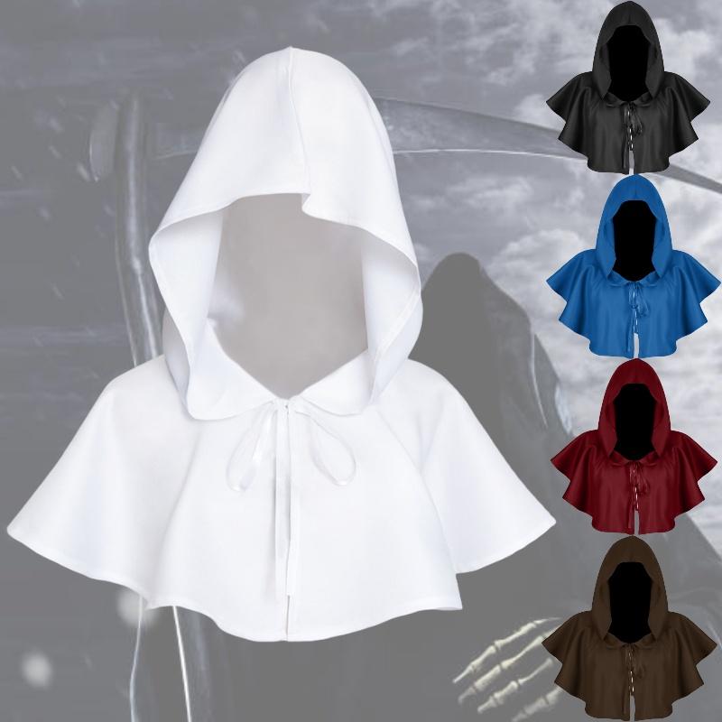 Mantello Medievale con Cappuccio per Costume di Halloween