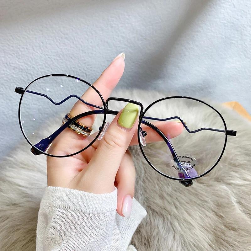 Modne Damskie Okulary Stop Popularne Kwadratowe Okulary Ultralekkie Modne Koreańskie Przezroczyste Oprawki Metalowe Okulary