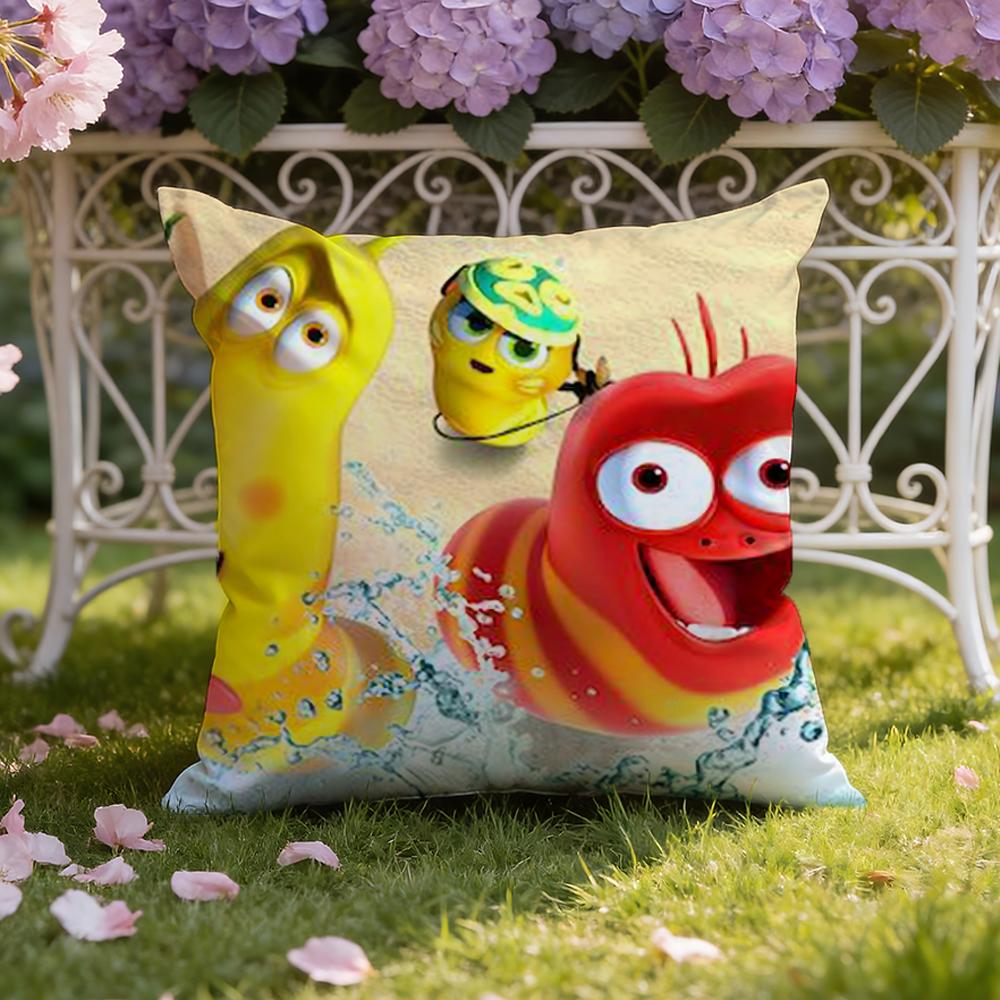 Funny L-Larva Cushion Cover Home & Car Dual-Scene Pillow Cover: Reversible for Premium Comfort