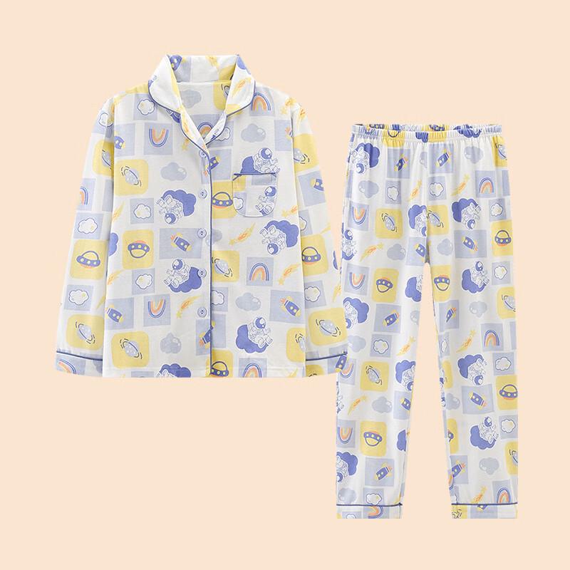 Hongdou Kids' Pure Cotton Long-Sleeve Pajama Set