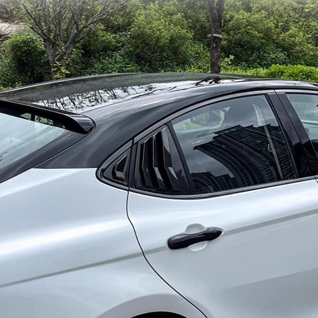 New 2pcs Racing Side Rear Quarter Window Louvers for Toyota Camry 9th 2025 2026 (Glossy Black 4pcs)