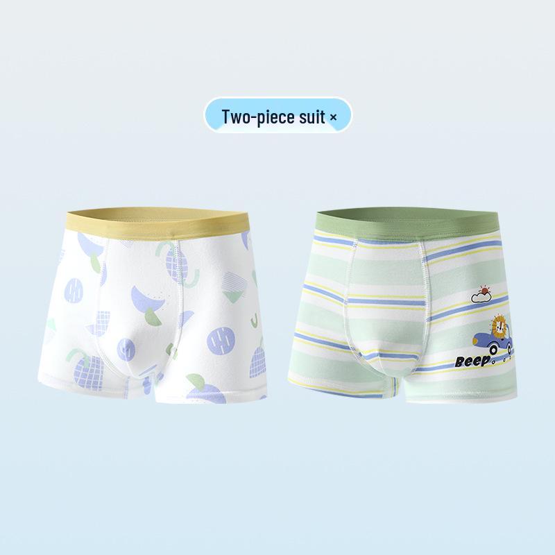 Set of 26 New Boys' Cotton Boxer Briefs - Antibacterial, Skin-Friendly, Breathable Four-Corner Shorts