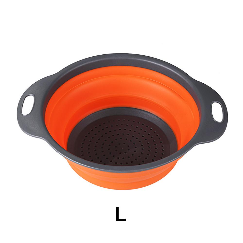 Silicone world Folding Drain Basket Fruit Vegetable Washing Basket Strainer Colander Collapsible Drainer Kitchen Storage Tools
