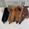 Lei Feng Hat Korean Men's and Women's Winter New Velvet Thickened Deerskin Velvet Warm Cycling Ear Protector Northeast Flying Hat