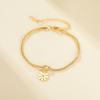 Teamer Daisy Charm Bracelet Stainless Steel Forever Knot Double Layer Snake Chain For Women Girls Trendy Flower Pendant Jewelry