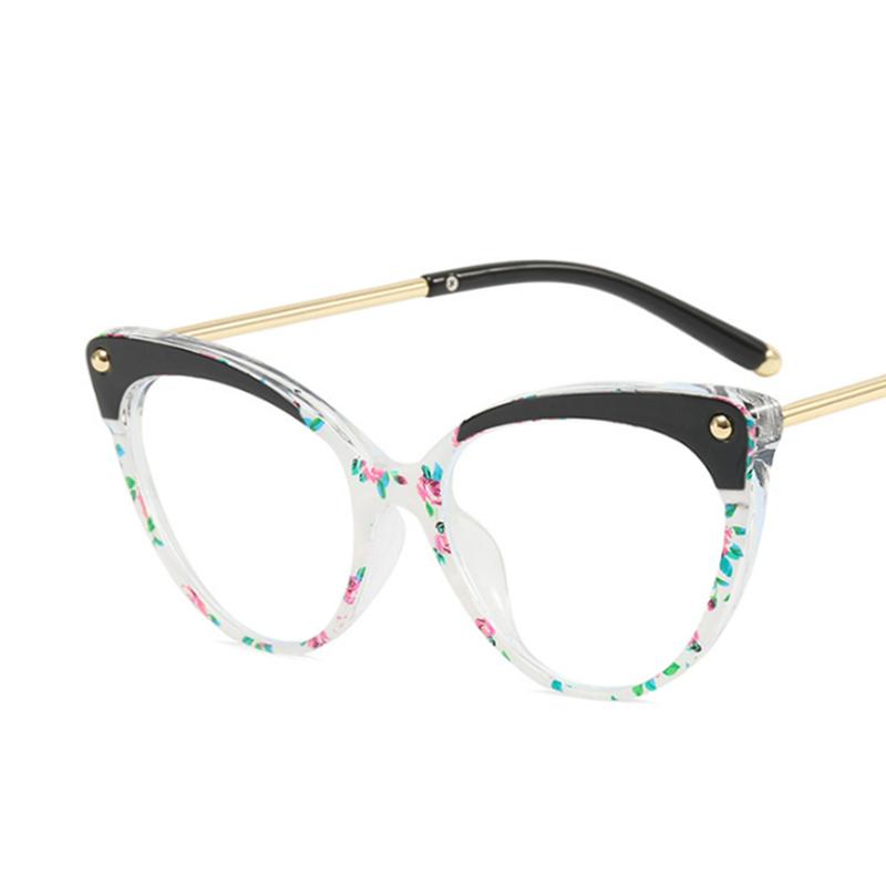 Rivet Cat Eyes TR90 Frame Clear Lens Glasses Simple Myopia Nerd Spectacles Degree -0.5 -1.0 -2.0 -3.0 -4.0 to -6.0