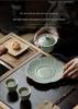 Guanlan Six-Petal Ceramic Teapot Stand & Snack Plate