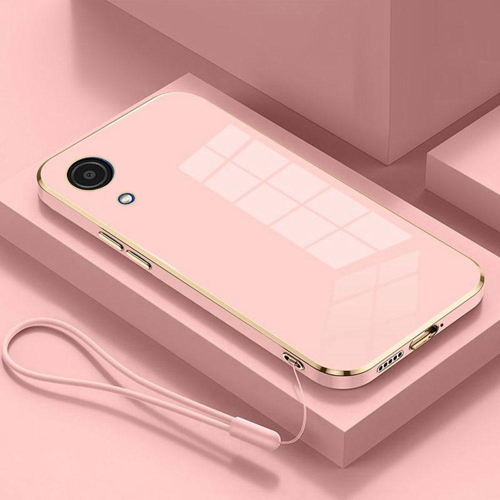 

Для Samsung Galaxy A03 Core Case Luxury Square Plating SM-A032F, SM-A032F/DS Phone Case Shockproof Silicone Back Cover Fundas For Galaxy A03 Core&Case & Strap