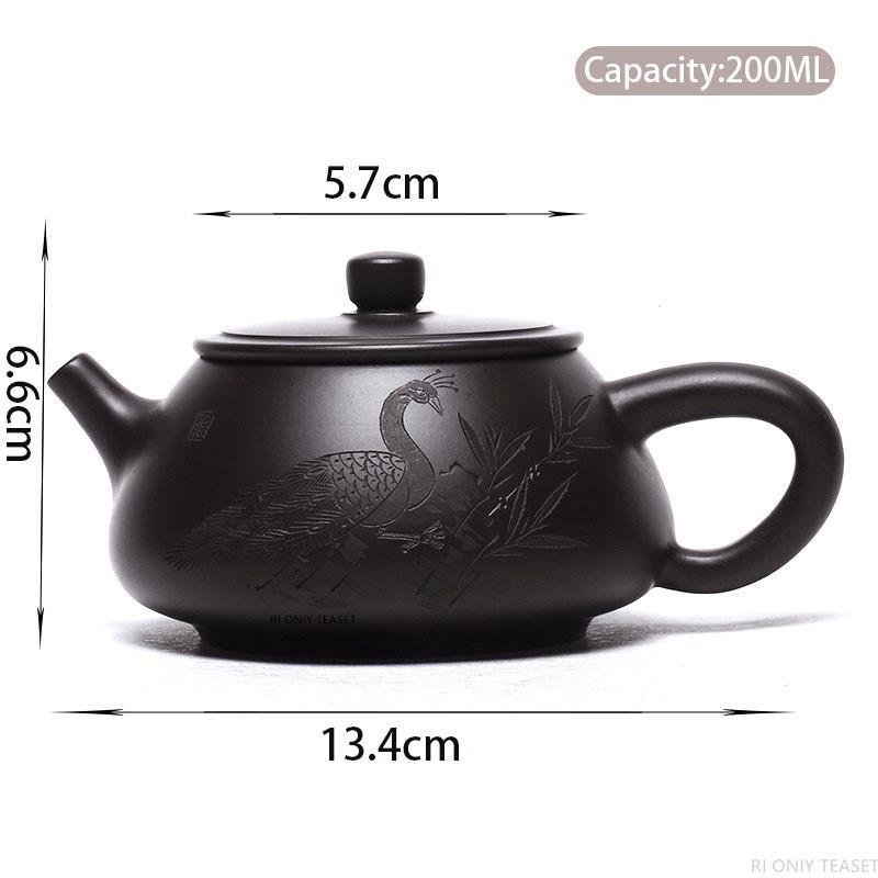 

200ml Chinese Yixing Purple Clay Stone Scoop Teapot Famous Handmade Zisha Tea Pot Beauty Tea Infuser Kettle Household Teaware