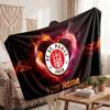 FC St. Pauli Personalized Fleece Blanket With Football Logo, Custom Name Text Soft Warm Home Throw Blanket
