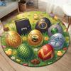 Magical Easter Egg Round Area Rug,Carpet Rug for Living Room Bedroom Sofa Playroom Decor,Non slip Floor Mat