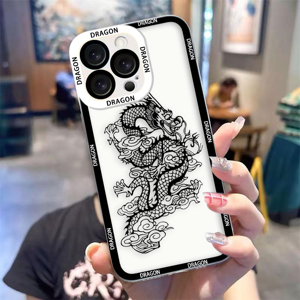 Ink Wash Painting Dragon Clear Phone Case For Realme 15 5 6 7 7I 8 8I 9 9I 10 11 12 NOTE 70 C75 C71 C67 C65 C55 C53 C35 C33 Case