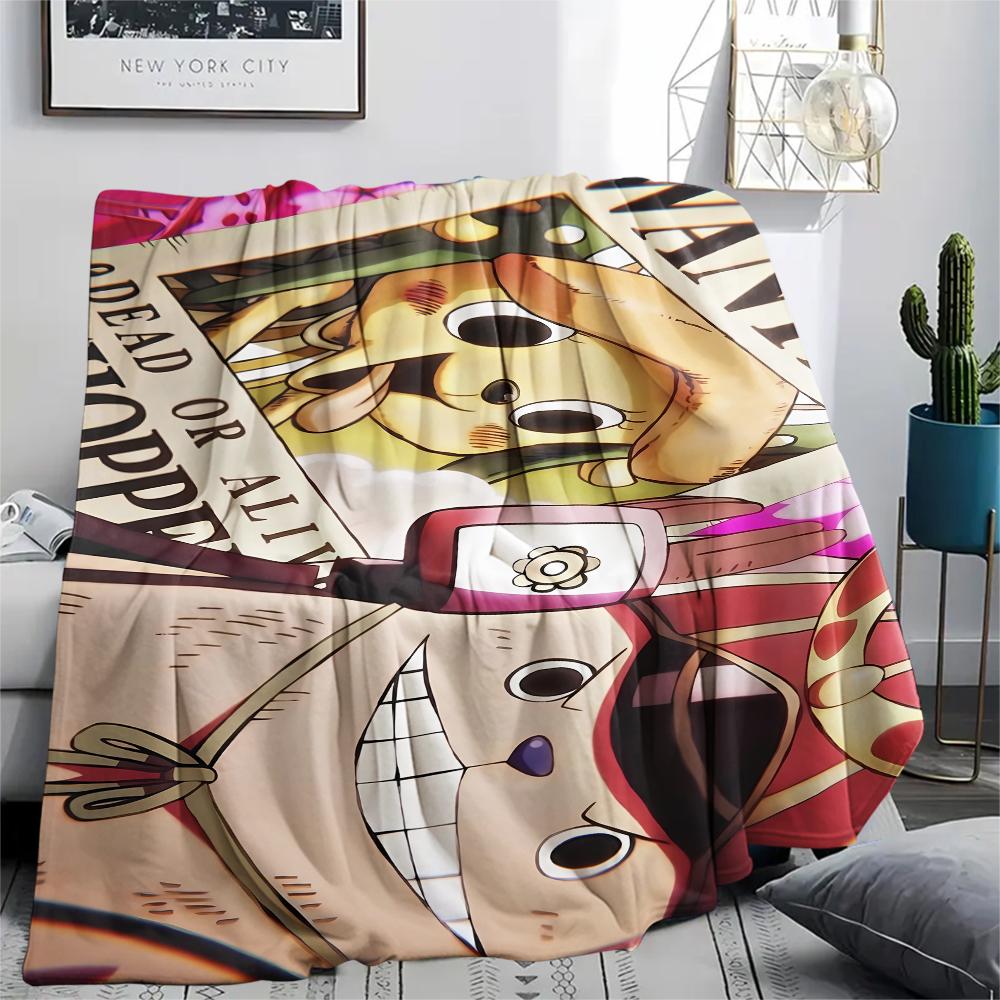 One Piece Character Print Flannel Blanket,High Quality Comfortable for All Seasons,Home Decor,Warmth and Comfort,Perfect for Christmas Gifts