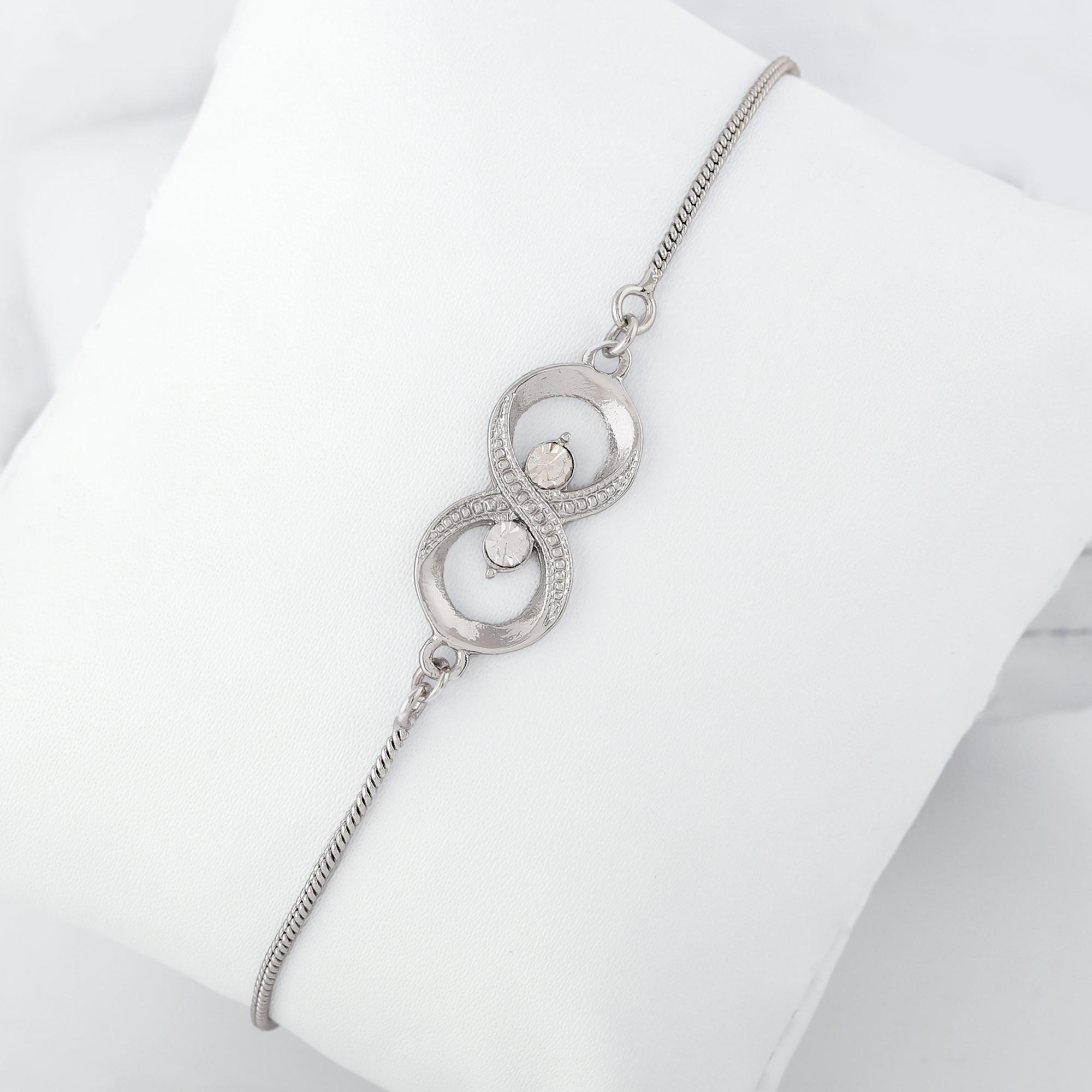 

Браслет Estele с родиевым покрытием Eternal Knot с австрийскими кристаллами для мужчин и женщин