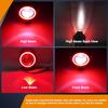 Motorcycle LED Fog Lights U7 Spotlight Daytime Running Lights With Red Angel Eyes Halo Ring And ON/Off Toggle Switch 2-Sets