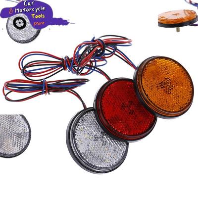 1 Adet Araba Motosiklet Yuvarlak 24 LED Fren Sinyal Stop Arka Lambalar Ampuller Reflektörler
