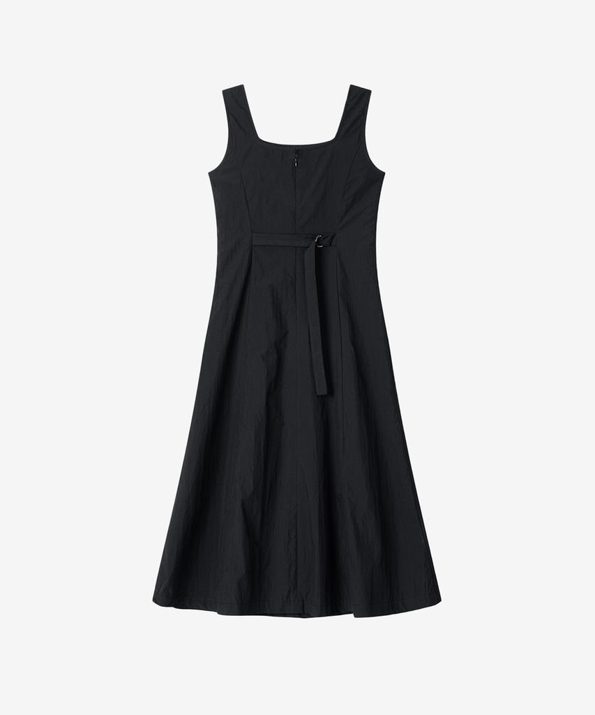 BASIKA Belted Shirred Sleeveless Dress_2 Colors