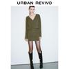 UR 2025 Spring Women's V-Neck Knit Mini Dress