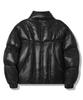 Trillion Incision Line Glossy Puffer Short Padded Jacket [Black]