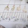 1 Star and Moon Gold Crystal Pendant Sun Catcher - Garden Decoration, Colorful Crystal Festival Decoration Pendant