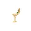 2 Piece Brass Charms 18K Gold Plated Wine Glass Transparent Cubic Zirconia Pendant For DIY Neckalce Jewelry Making Findings