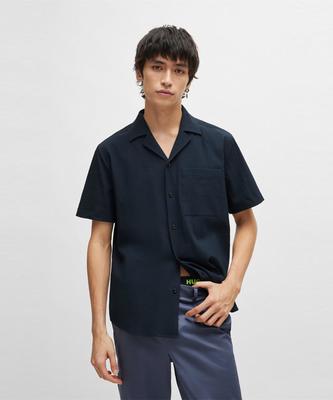 HUGO Seersucker Short Sleeve Shirt Relaxed Fit 50514173_405