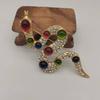 SKEDS Women Men Fashion Exquisite Colorful Rhinestone Snake Brooch Pin Elegant Lady Crystal Shining Animal Badges Corsages