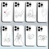 Mom Daughter Son Dad Hold Hands Phone Case For iPhone 16,15,14,13,12,11 Plus,Pro,Max,XR,XS,X,Plus,SE,Mini Transparent Soft Cover