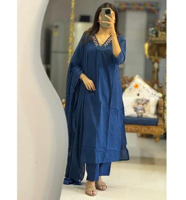 Dámská bollywoodská bavlněná kurta, kalhoty, sada s dupattou, indický bollywoodský top, tunika, kurti, salwar oblek