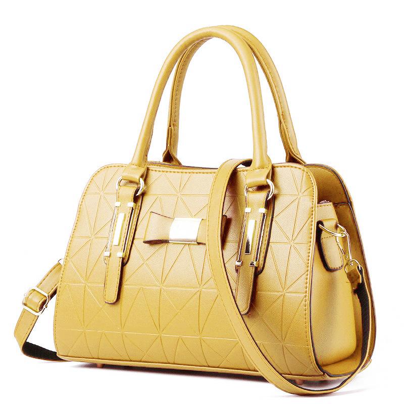 Nuova Borsa da Donna alla Moda con Fiocco Grande Capacità Borsa a Mano Goffrata Borsa a Spalla
