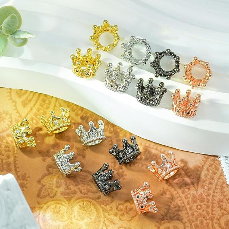 20pcs Jewelry Production Spacer Mini Crown Beads Retro Alloy Bracelet Decorative Accessories DIY Necklace Earring Props TMZ