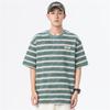 Men's Loose Fit Striped Cotton Crew Neck T-Shirt with Embroidery