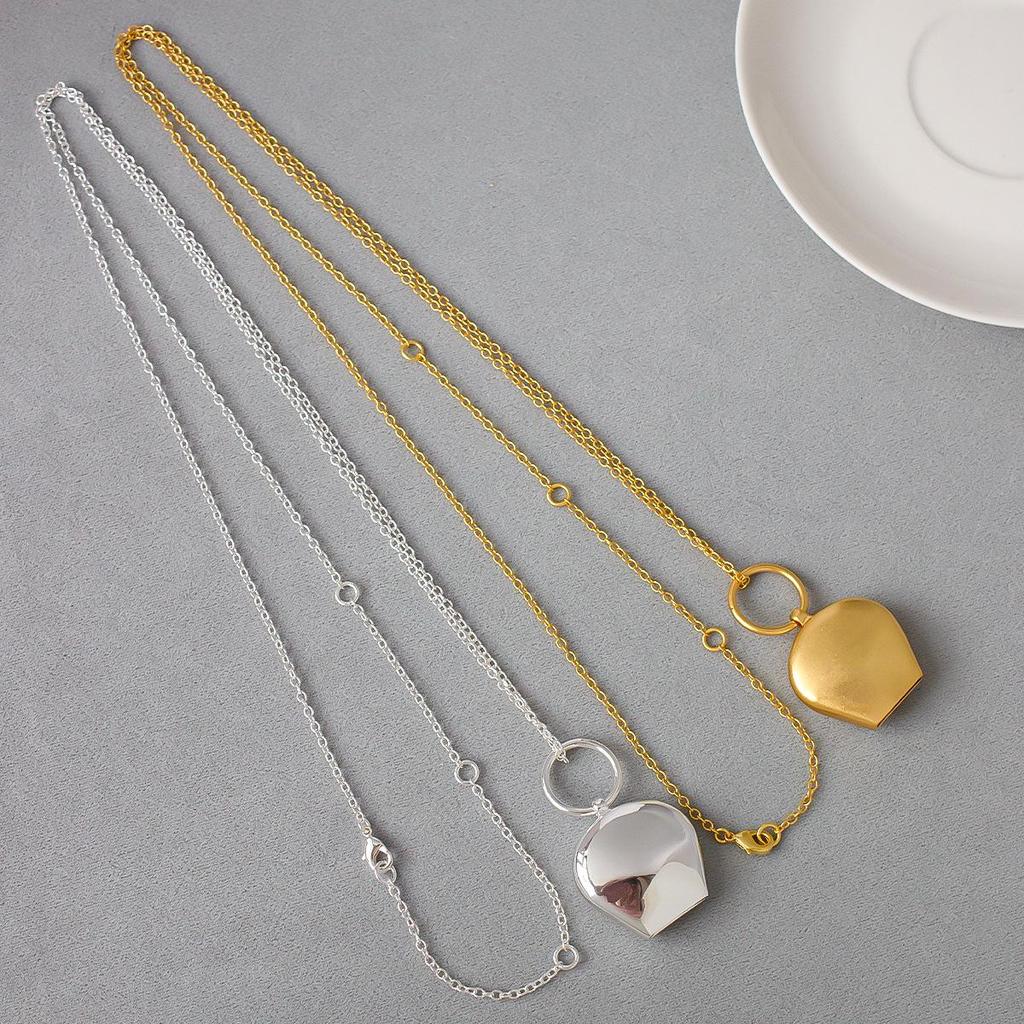 Autumn & Winter Heart Pendant Necklace Sweater Chain