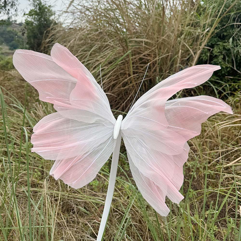 NEW 3D Simulated Flowers 40CM Colorful Veil Butterfly Large-scale Giant Layout Background Decoration Road