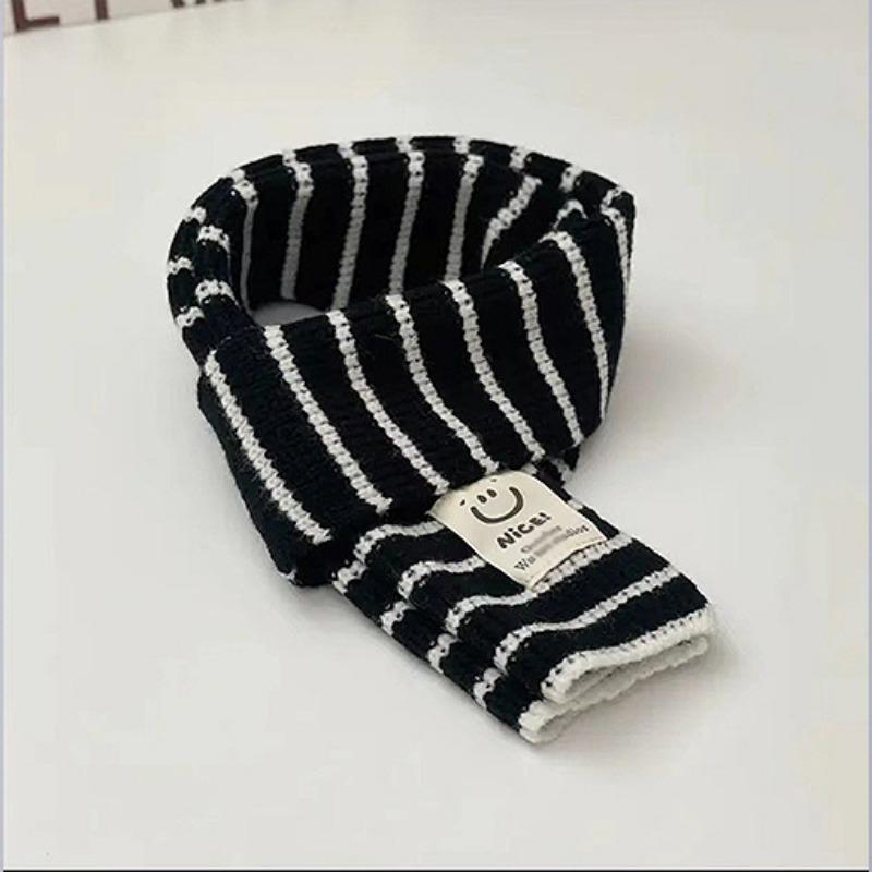 

Детские шапки, шарфы, комплекты из двух предметов для мальчиков и девочек, зимняя полосатая шерсть, теплый вязаный пуловер для малышей, модная шапка с защитой ушей