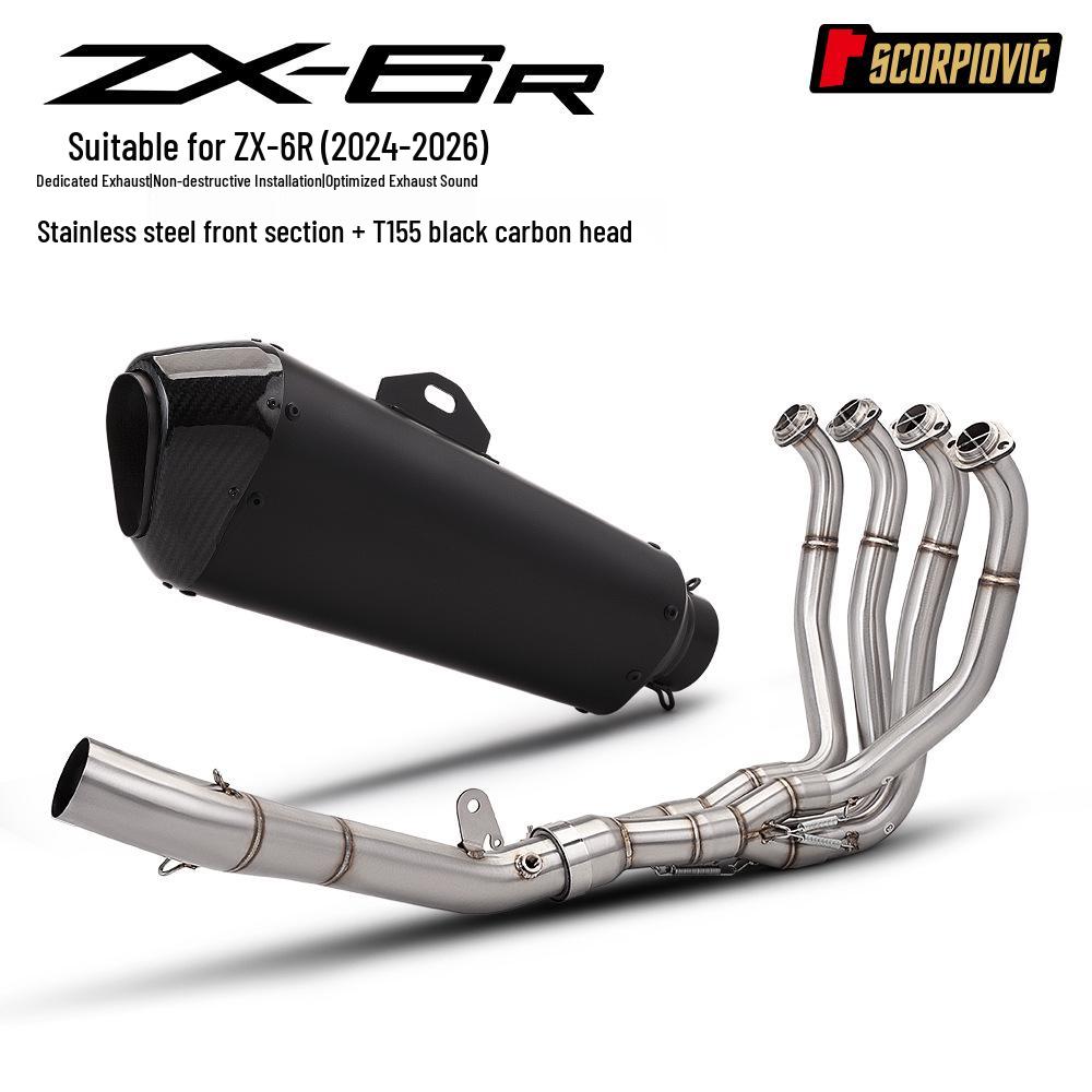 Motorcycle ZX6R Stainless Steel Exhaust Pipe & Muffler Kit (2024-2026)