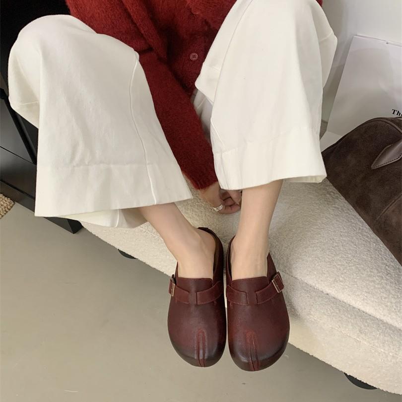 2025 New Platform Women's Shoes Bag Head Half Slippers