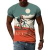 Spring and Autumn Round Neck Cycling Graphic 3D Printed Top Fashionable Casual Long Sleeved Men's T-shirts
