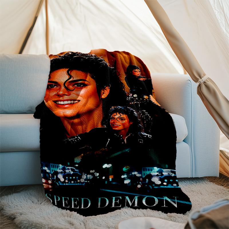 Michael Jackson Theme Printed Blanket - Perfect for Couch, Bed, Travel & Outdoor Use | Machine Washable, Cozy & Durable.