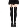Personality Cross Decoration Women Suspender Socks Solid Color Thin Thigh High Lolita Anime Cosplay Gothic Over Knee Stockings