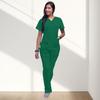 Pocket Zipper Surgical Hand Washing Spa Salon Short Sleeve Work Clothes