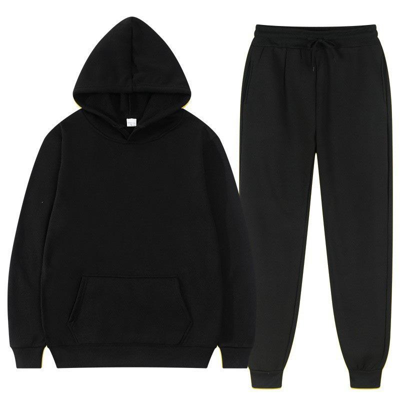 Completo con Felpa con Cappuccio e Pantaloni della Tuta Classici Sportivi Unisex – 15 Colori Disponibili
