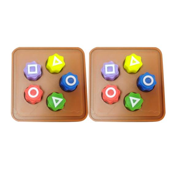 1 Set Geometric Dice Korean Game Hand-Eye Coordination Training Colorful Stone Catching Game Portable Travel Kids Adults Game Night Party Dice Toy