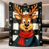 2026 Latest Flannel Blanket UltraSoft Flannel Blanket Plush Warm AllSeason Throw with Cute Reindeer & Snowflake Pattern, Cozy Bedspread for Couch, Bed