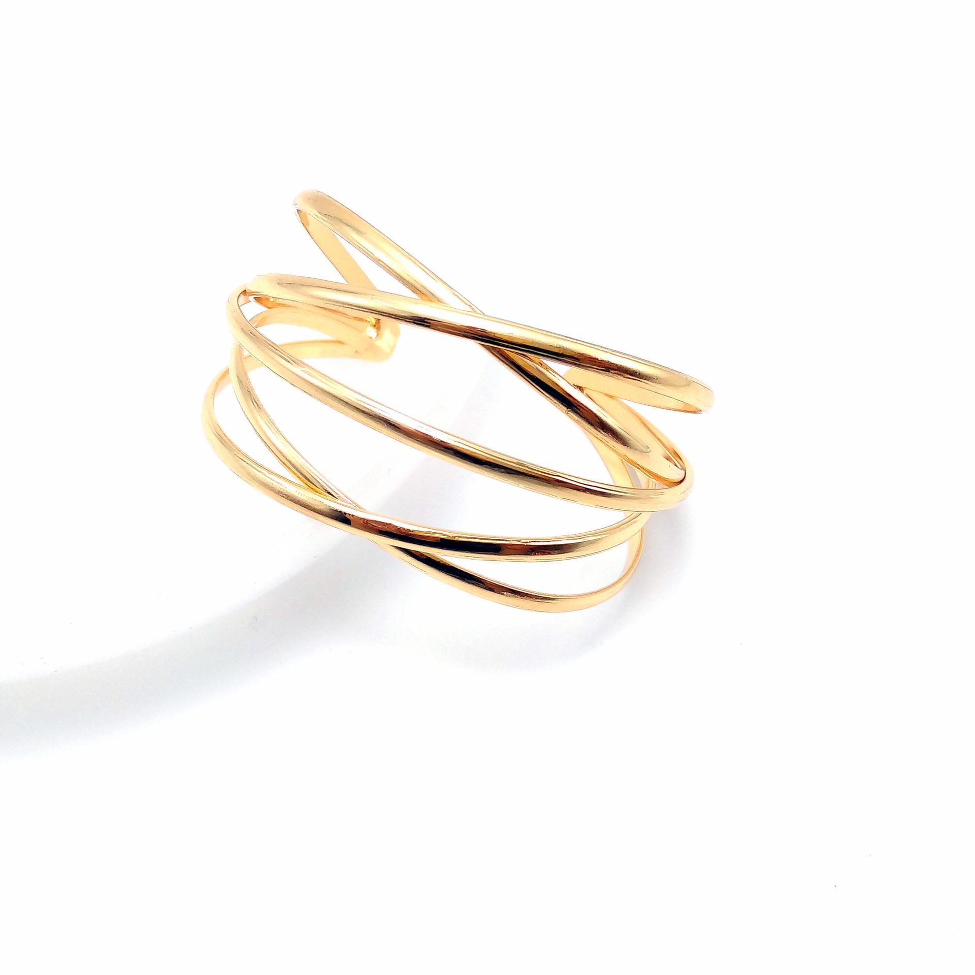 

Геометрические открытые широкие браслеты - модная металлическая мода для женщин в Европе и Америке