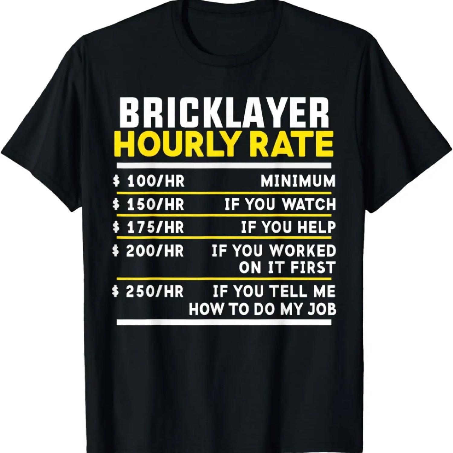 

bricks brickmason masonry bricklayer Hourly Rate Mason T-Shirt XXXXXL чорний