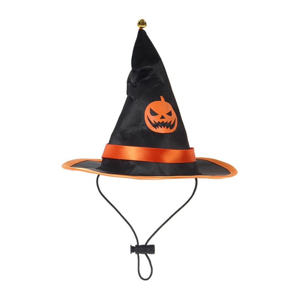 Pumpkin/Ghost Cat Wizard Hat Cloak Set Adjustable Halloween Cat Cape for Dogs Cats