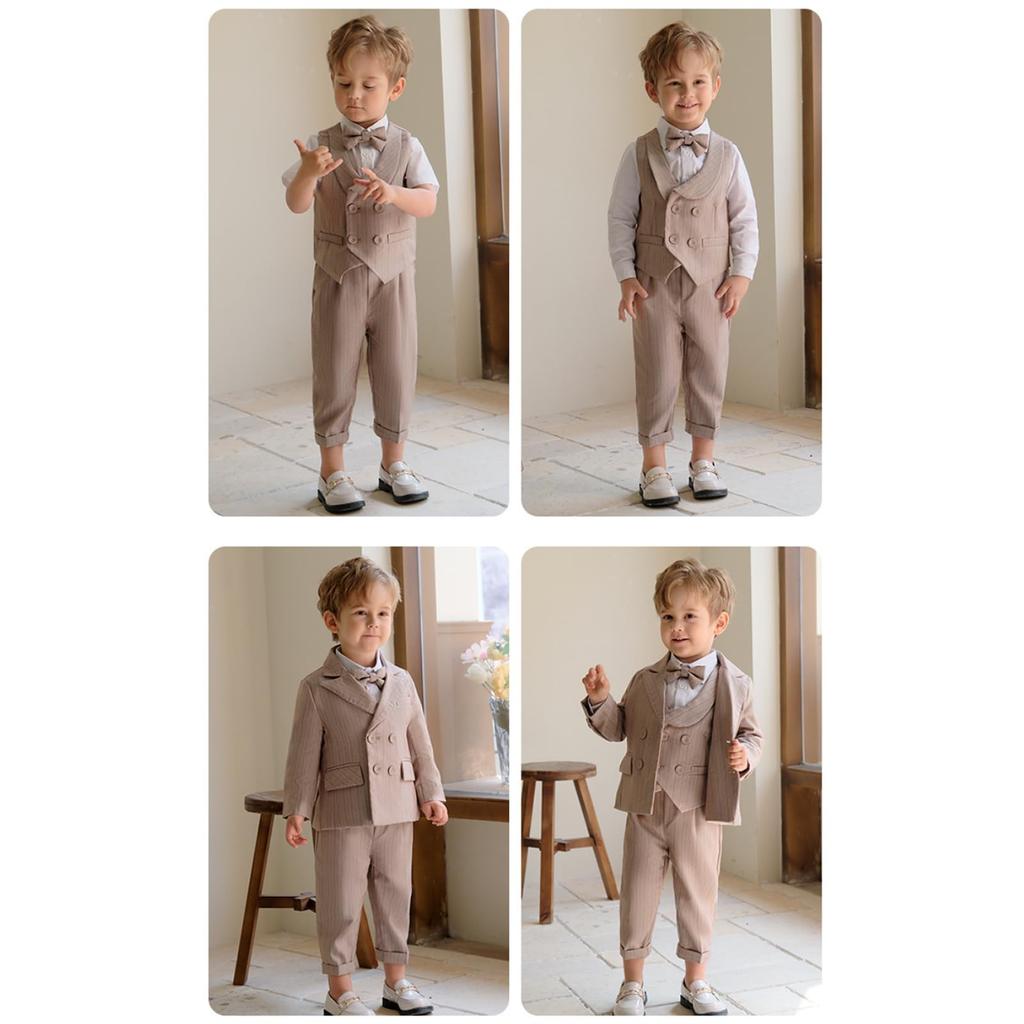 Boys Formal Kids Short Long Baby 1 Year School Entrance Kindergarten Entrance Graduation Shrine 150cm Long Sleeve 6 Piece [IOZO] Suit, Suit,